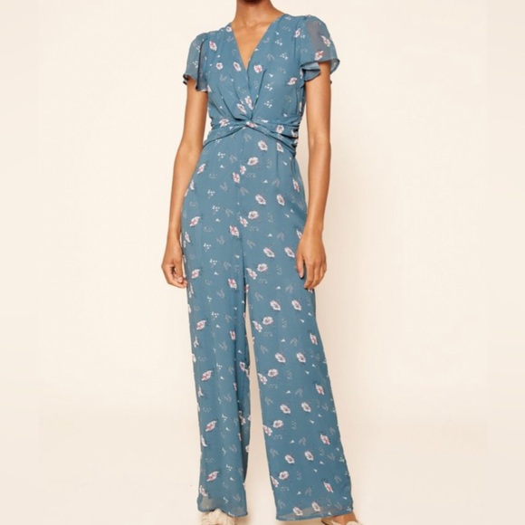 NWT Blue Floral Jumpsuit - Picture 4 of 4